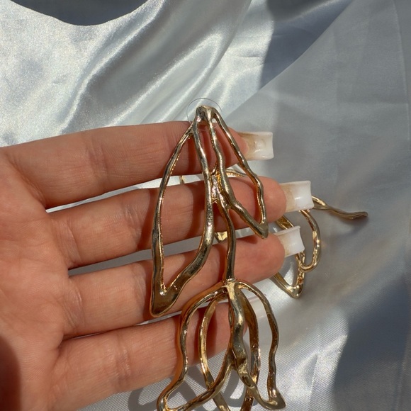Zara Tulip Gold Drop Earrings - Picture 10 of 10
